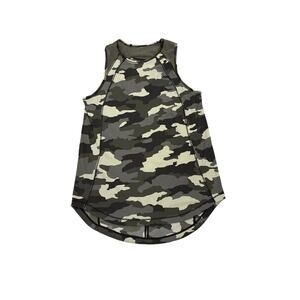 Lululemon Sculpt Green Camo Loose Fit High Neck Active Tank Top Size Women's 2
